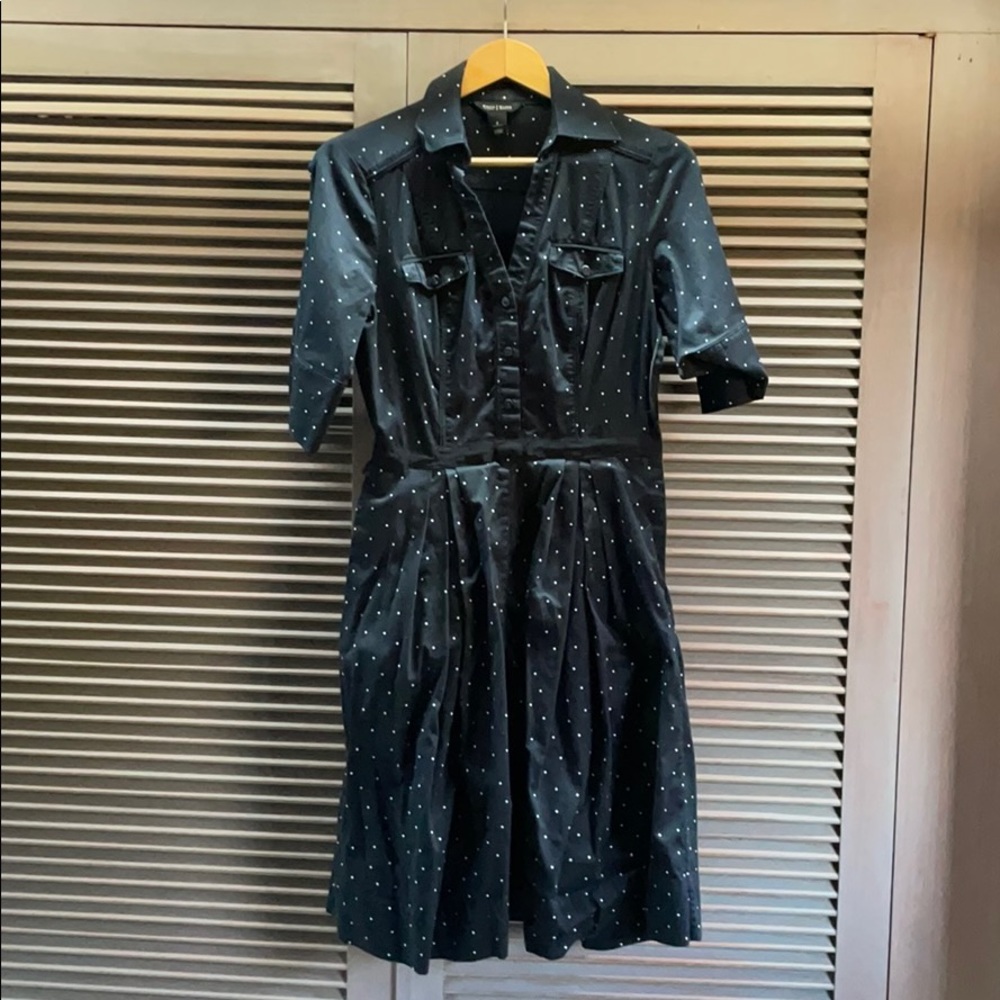 White House black market black polka dot dress
